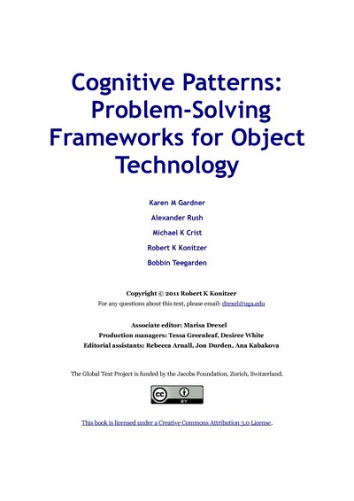 Cognitive Patterns:  Problem-Solving Frameworks for Object Technology